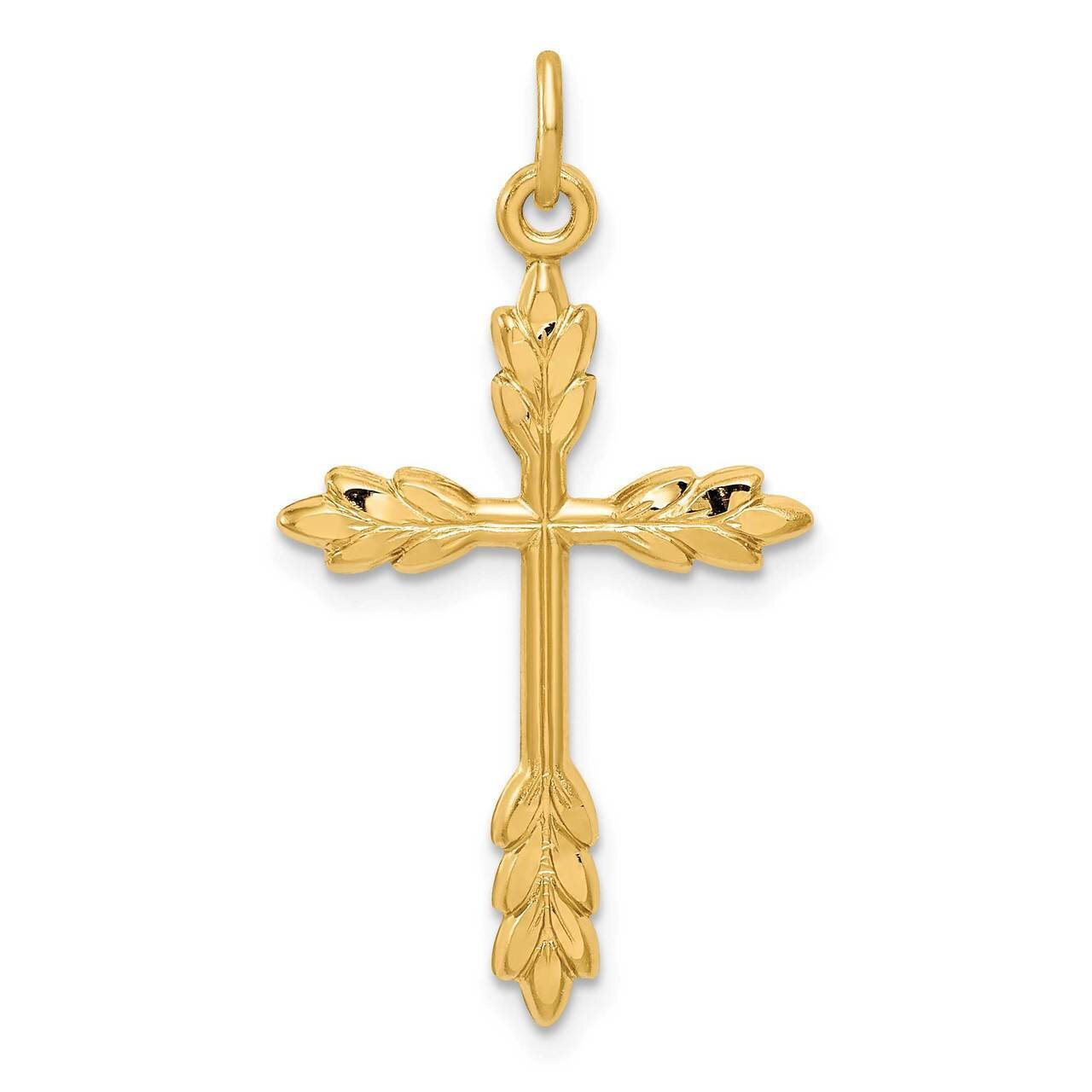 Gold Tone Diamond-Cut Cross Pendant Sterling Silver QC9695, MPN: QC9695, 886774030616