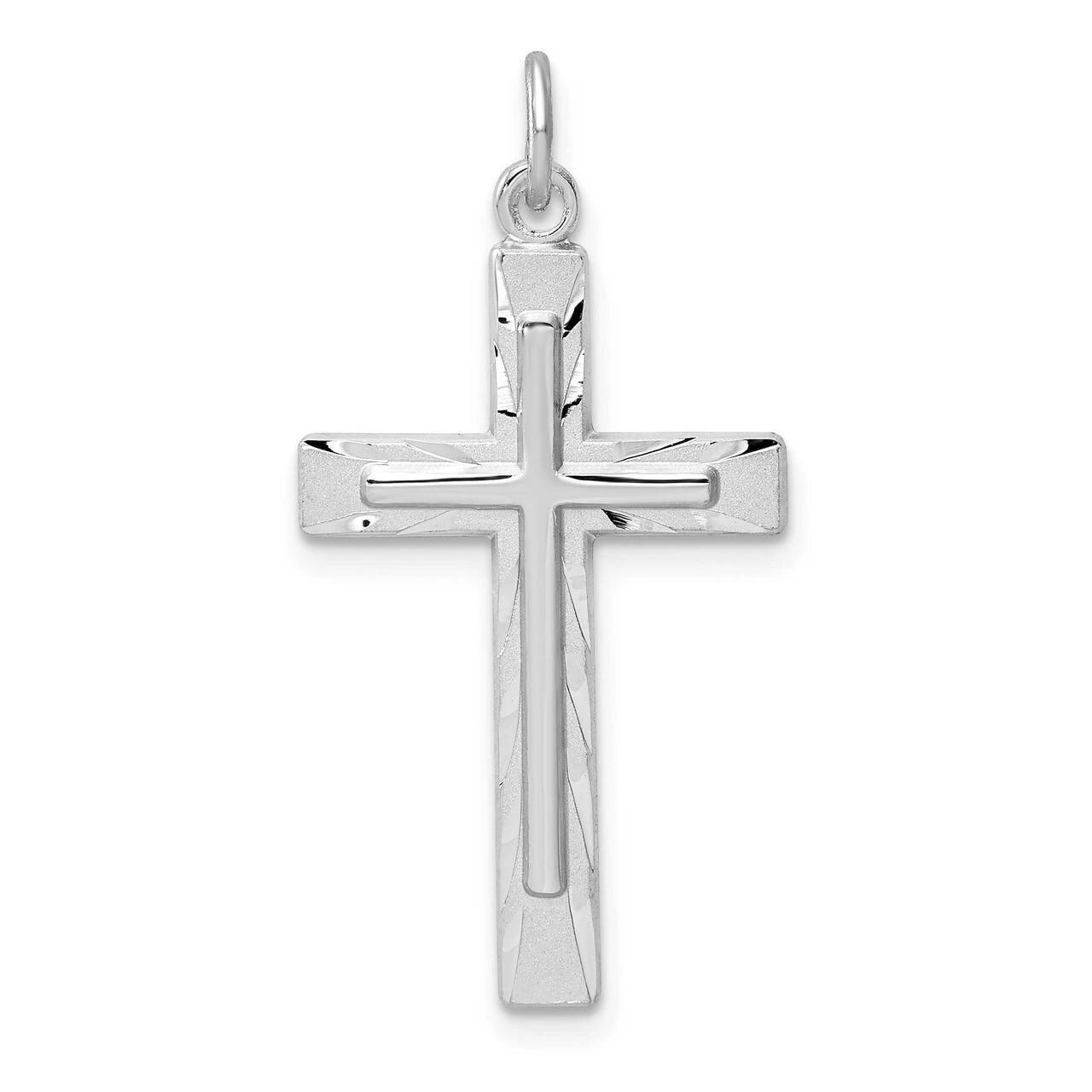 Diamond-Cut Cross Pendant Sterling Silver Rhodium-plated QC9700, MPN: QC9700, 886774118819