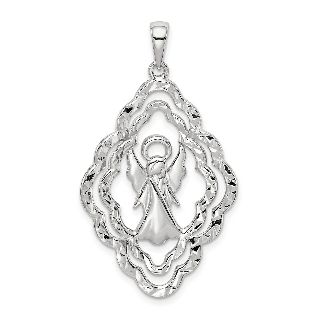 Angel Pendant Sterling Silver Diamond-cut QC9711, MPN: QC9711, 886774030937