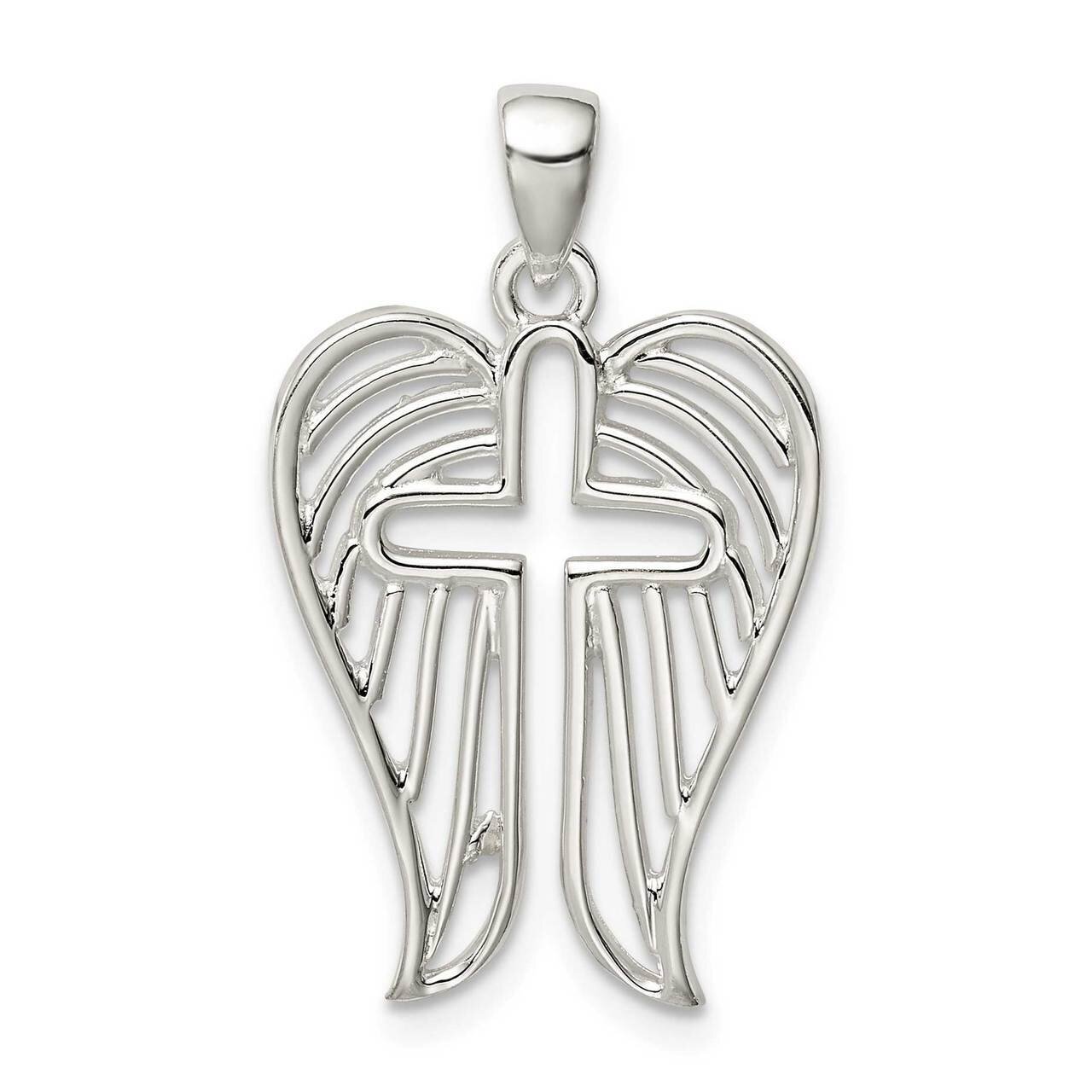 Wing Cross Pendant Sterling Silver Textured QC9712, MPN: QC9712, 886774122359