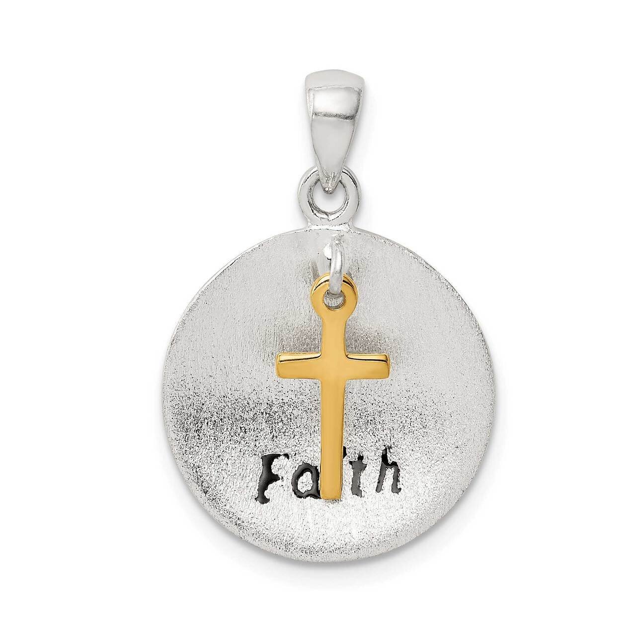 Gold Tone Antiqued Brushed Cross Pendant Sterling Silver QC9716, MPN: QC9716, 886774080062