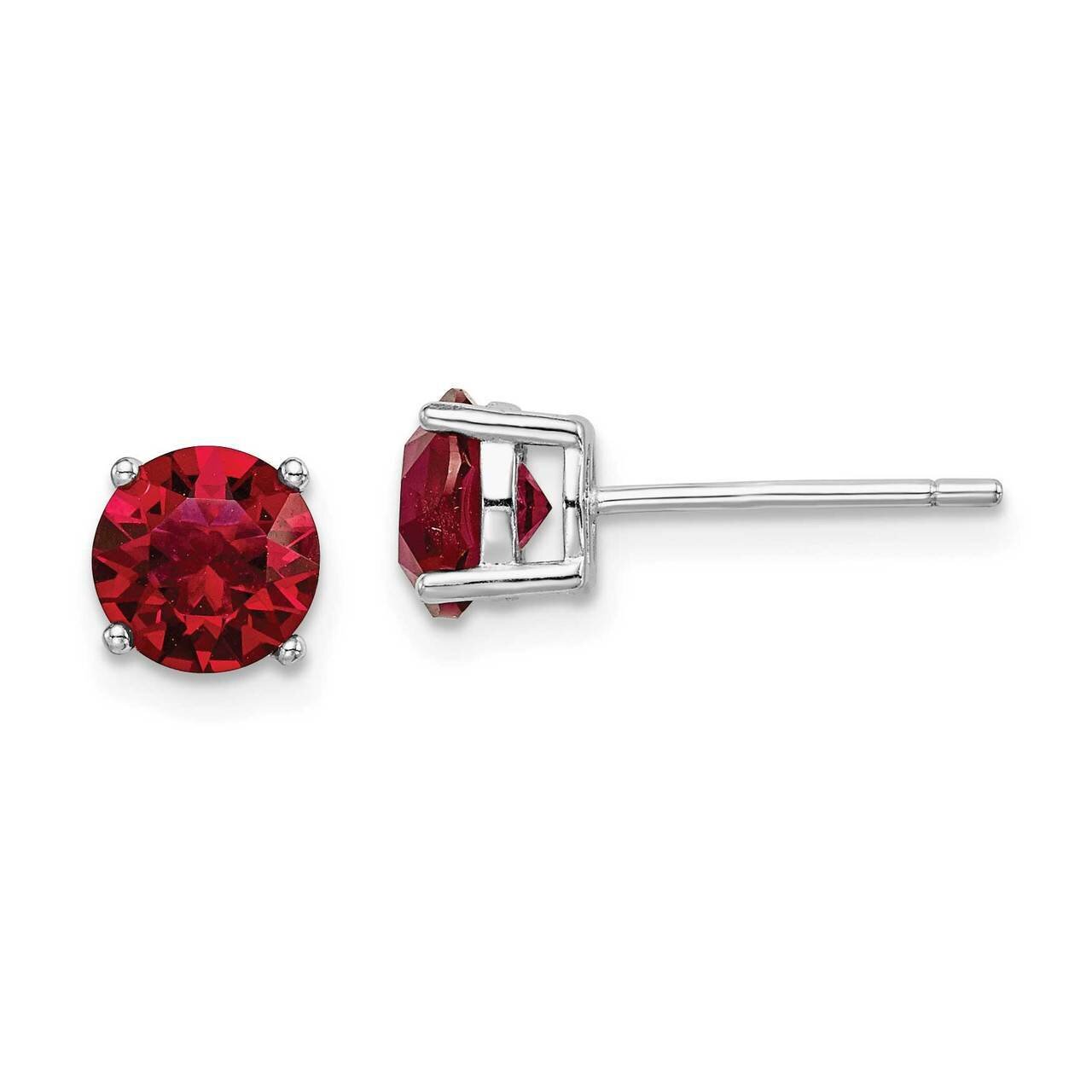 Red Swarovski Crystal Birthstone Earrings Sterling Silver Rhodium-plated QE14067JUL, MPN: QE14067JU…