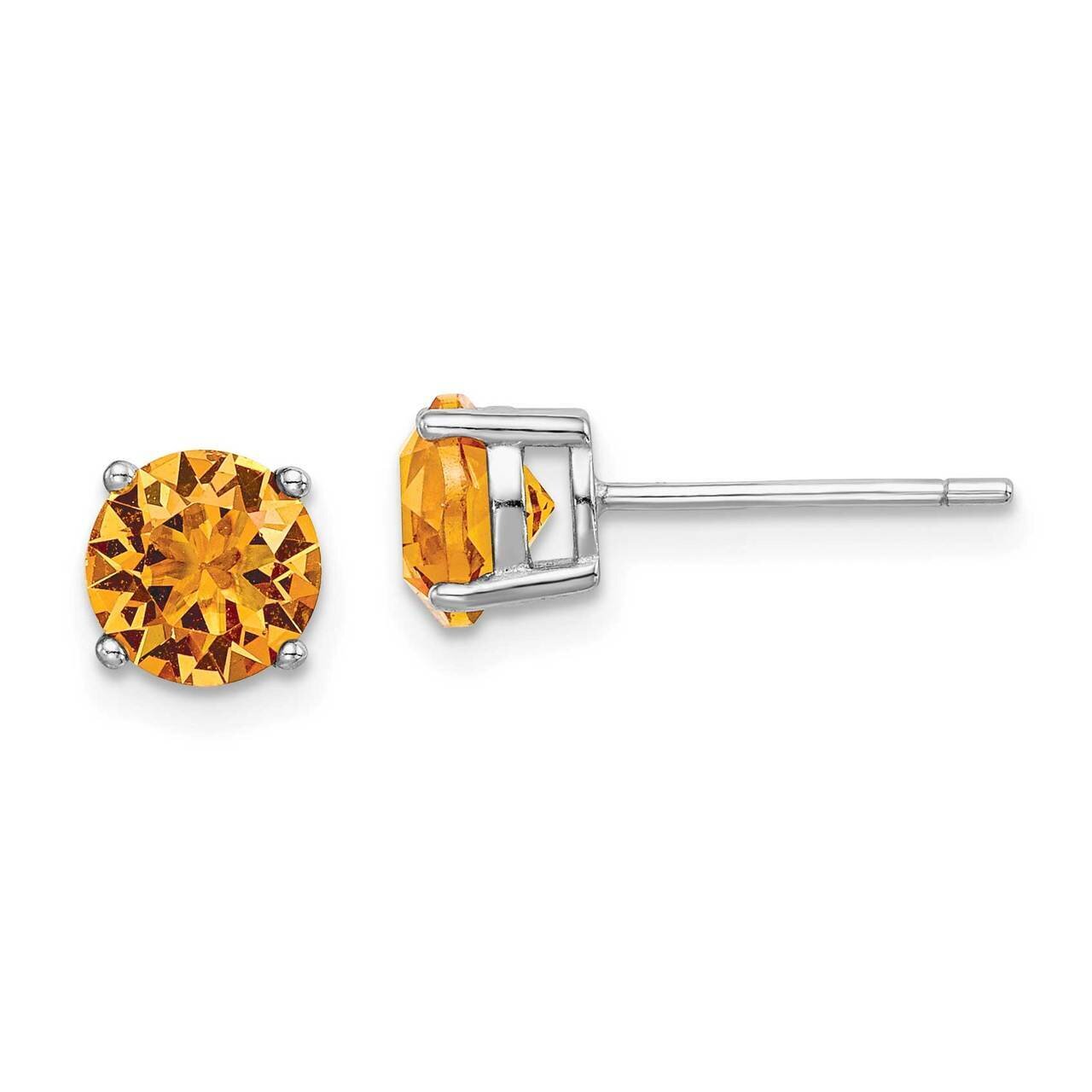 Yellow Swarovski Crystal Birthstone Earrings Sterling Silver Rhodium-plated QE14067NOV, MPN: QE1406…