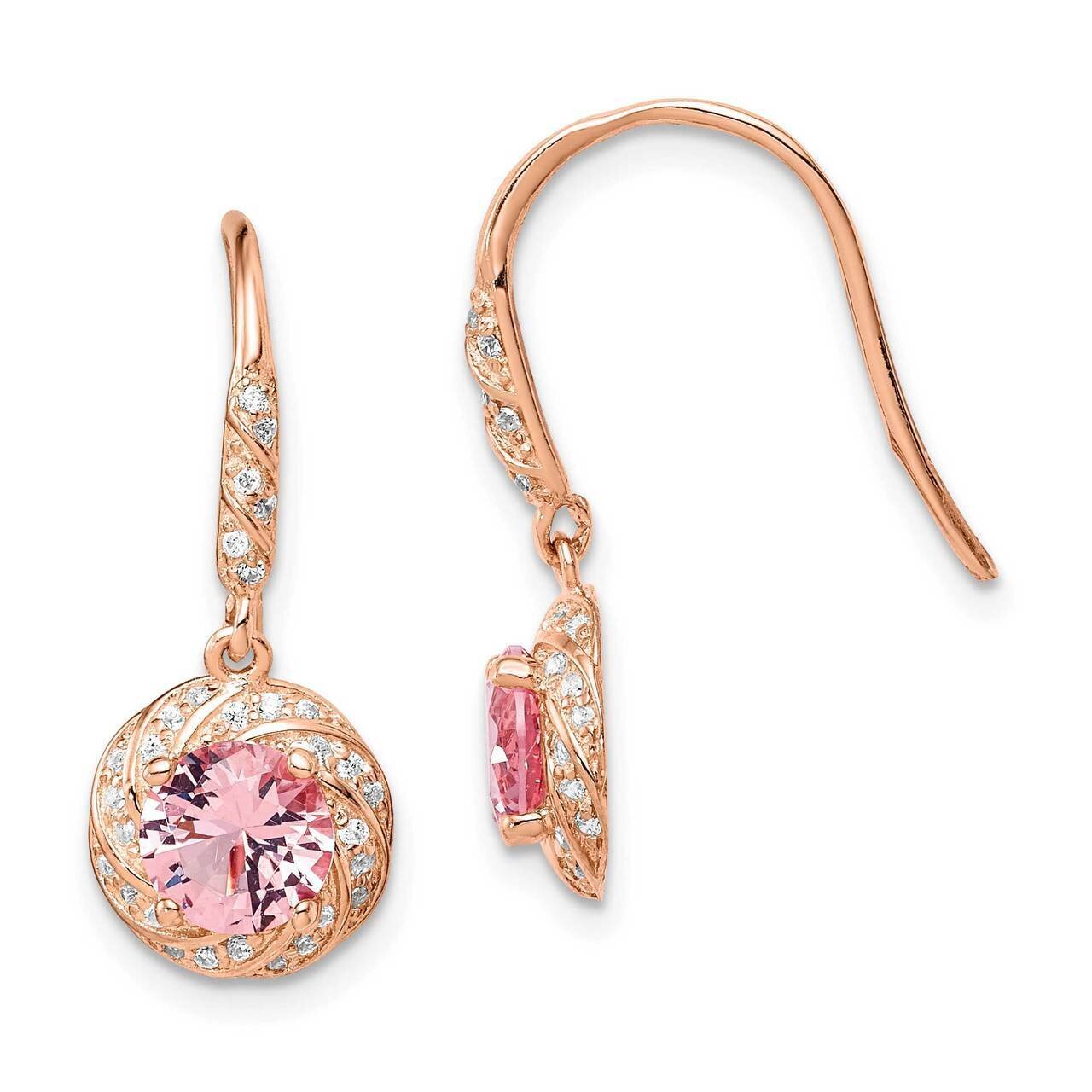 Crystal Shepherd Hook Earrings Sterling Silver Rose-tone QE14073, MPN: QE14073, 886774082066