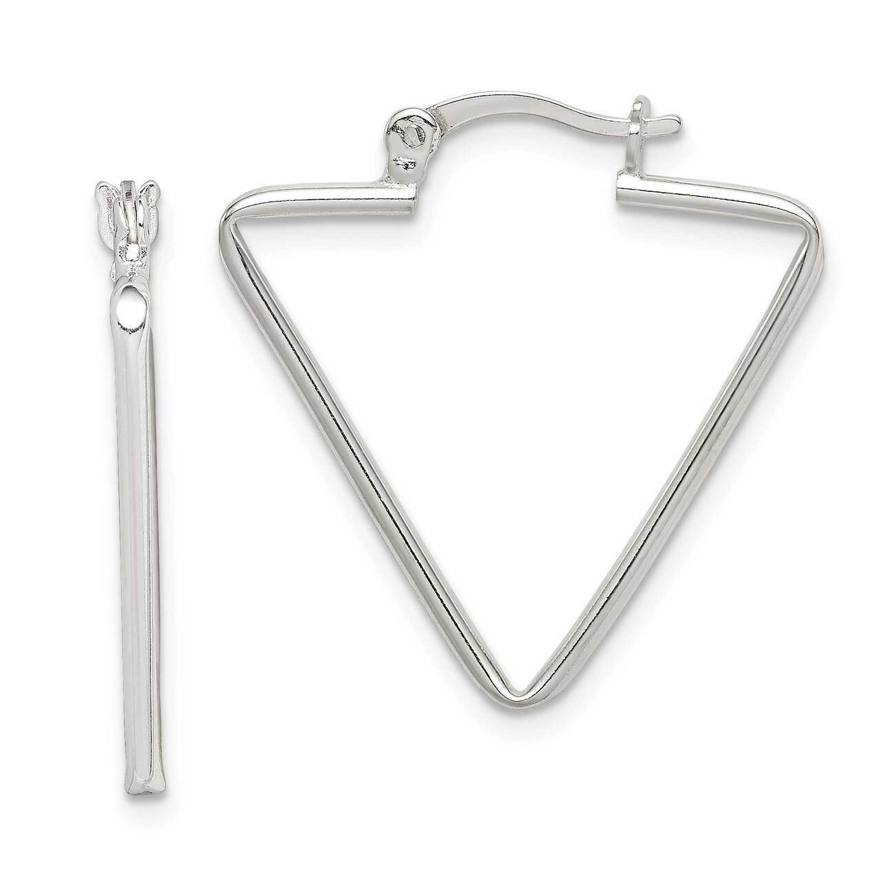 Triangle Hoop Earrings Sterling Silver Polished QE14107, MPN: QE14107, 886774114750