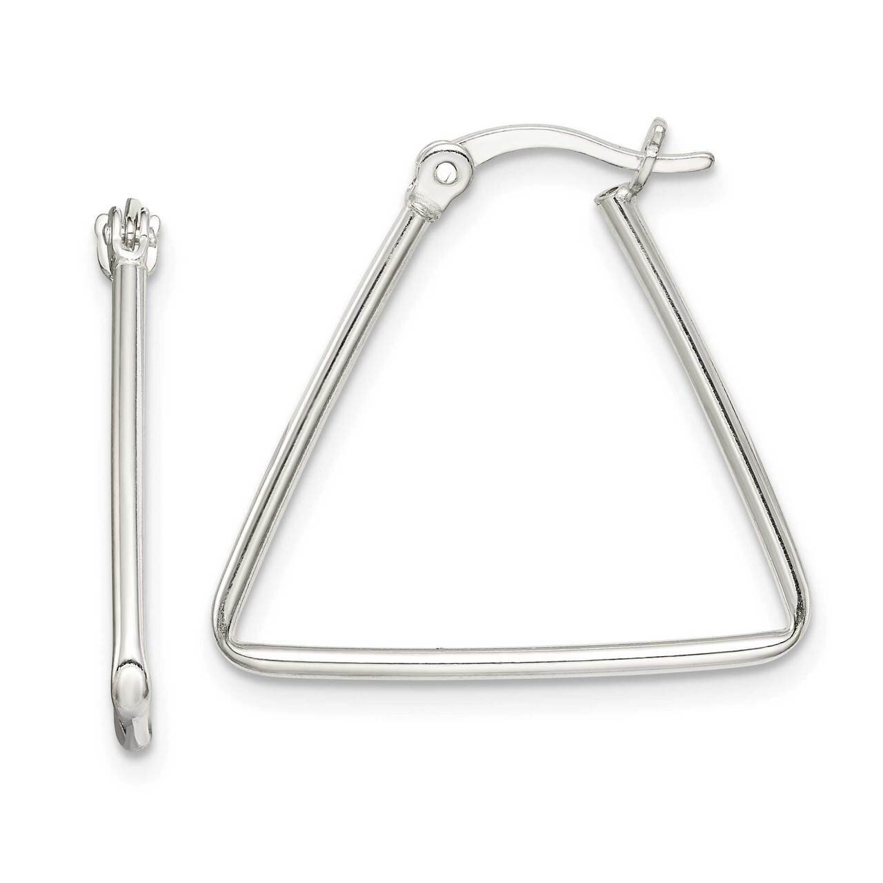 Triangle Hoop Earrings Sterling Silver Polished QE14108, MPN: QE14108, 886774102771