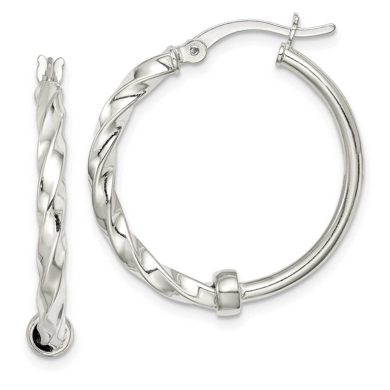 Twisted Hoop Earrings Sterling Silver Polished QE14114, MPN: QE14114, 886774117645