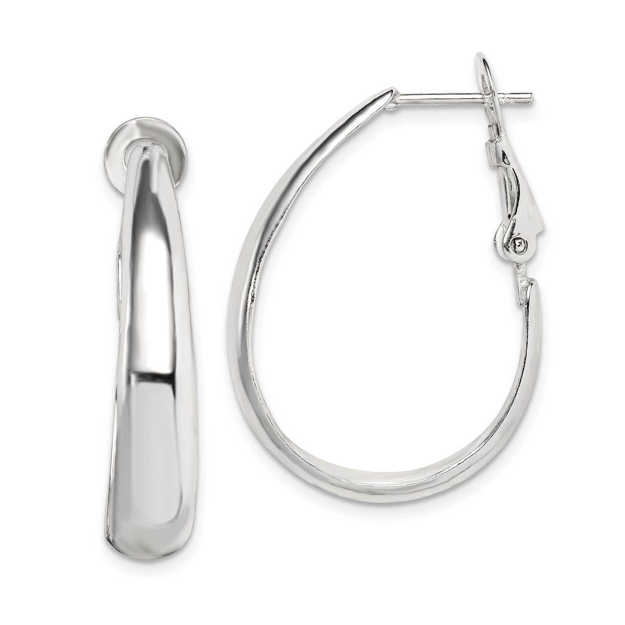 Omega Hoop Earrings Sterling Silver Polished QE14141