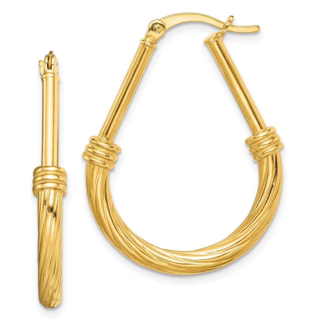 Gold Tone Twisted Hoop Earrings Sterling Silver QE14164