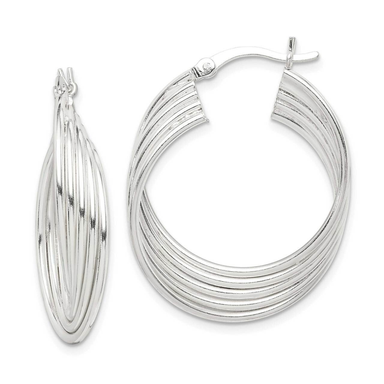 Twisted Hoop Earrings Sterling Silver Polished QE14176, MPN: QE14176, 886774113678