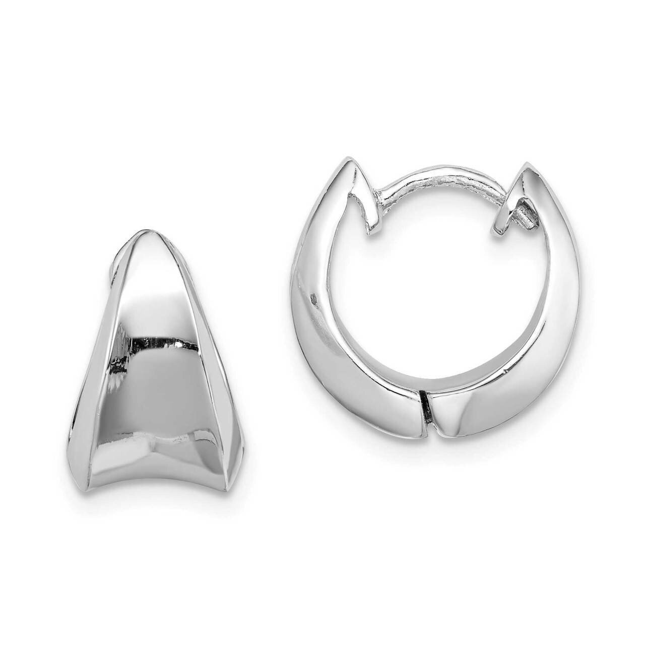 Hinged Hoop Earrings Sterling Silver Rhodium-plated QE14188, MPN: QE14188, 883957982786