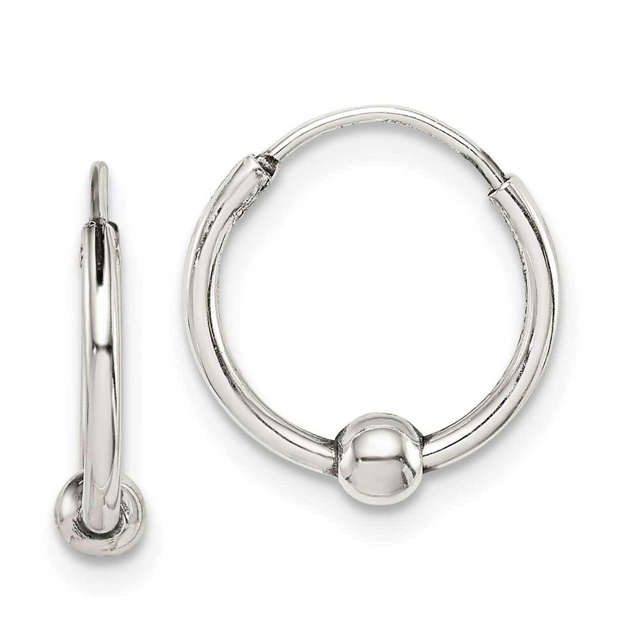 Beaded Hoop Earrings Sterling Silver Antiqued QE14206, MPN: QE14206, 886774014838