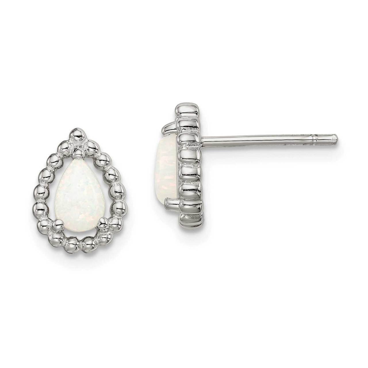 Lab Created Opal Post Earrings Sterling Silver QE14253, MPN: QE14253, 191101844232