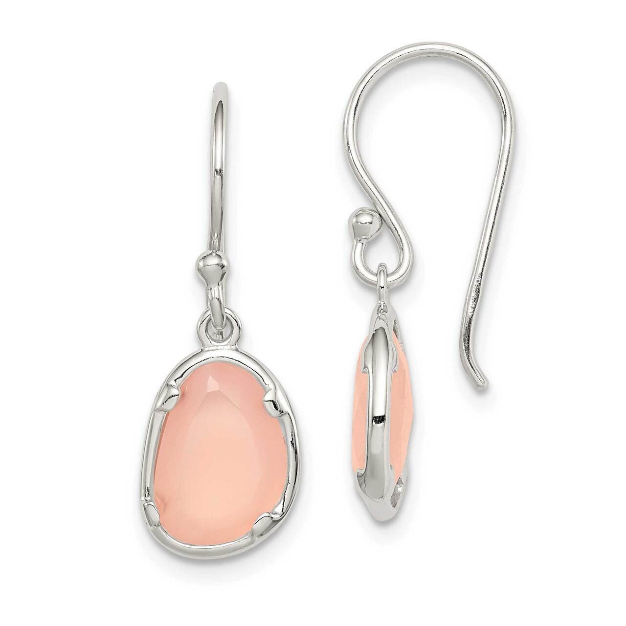 Pink Chalcedony Dangle Earrings Sterling Silver QE14274, MPN: QE14274, 883957965154