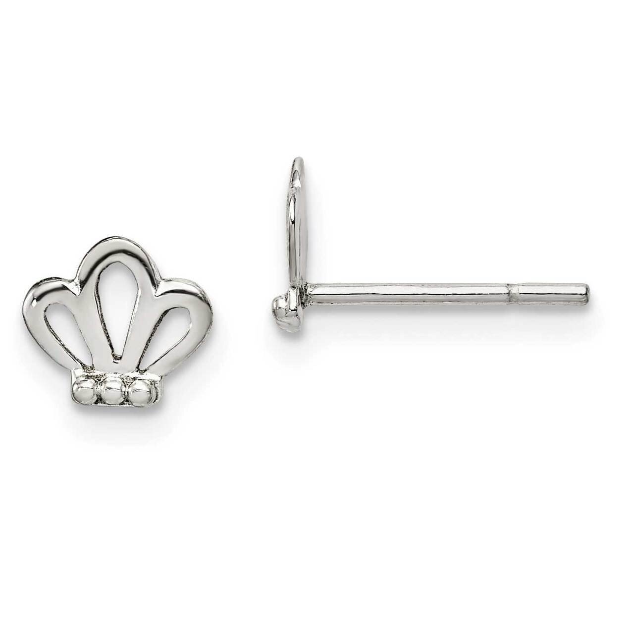 Crown Post Earrings Sterling Silver Polished QE14353, MPN: QE14353, 886774115498