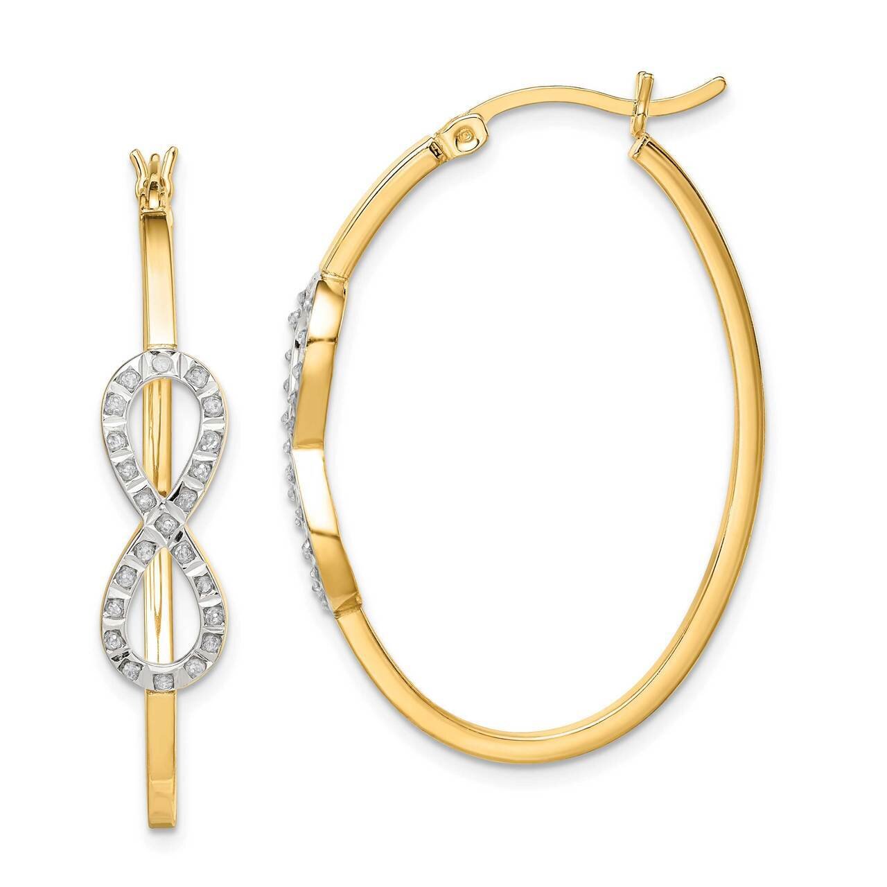 Diamond Mystique Gold-plated Diamond Infinity Hoop Earrings Sterling Silver QE14385, MPN: QE14385, …