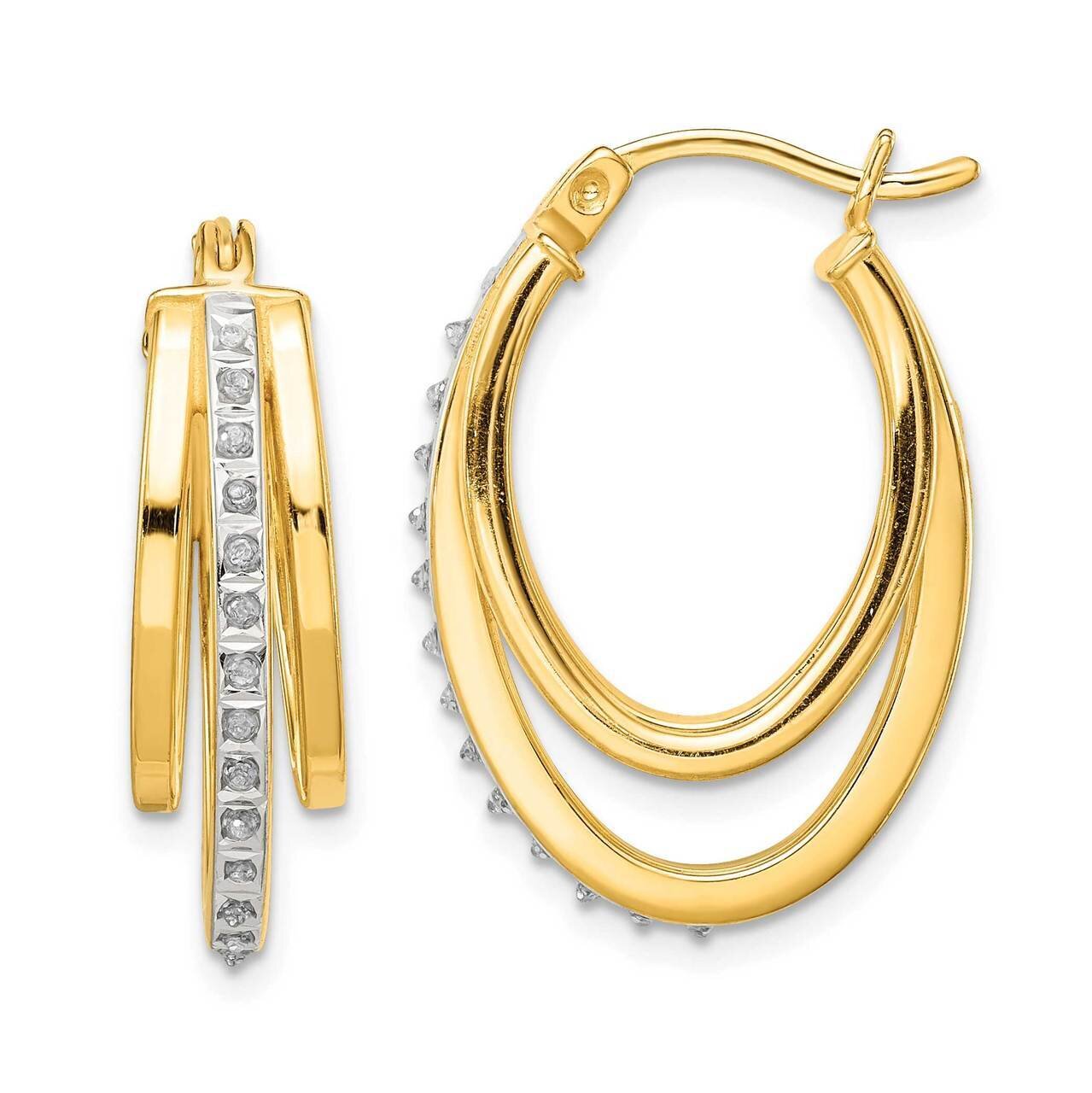 Diamond Mystique Gold-plated Diamond Multi Hoop Earring Sterling Silver QE14389