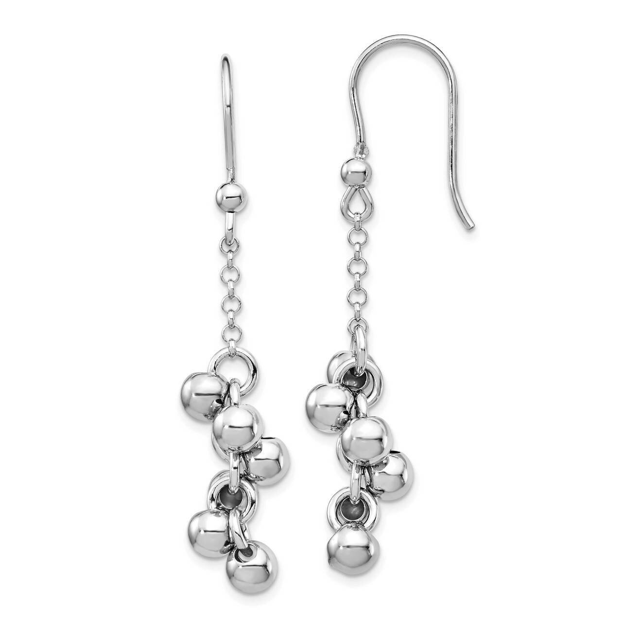 Beads Dangle Earrings Sterling Silver Rhodium-plated QE14405