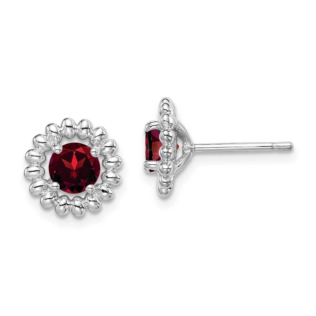 Garnet Earrings Sterling Silver Rhodium Plated QE14495JAN, MPN: QE14495JAN, 883957744384