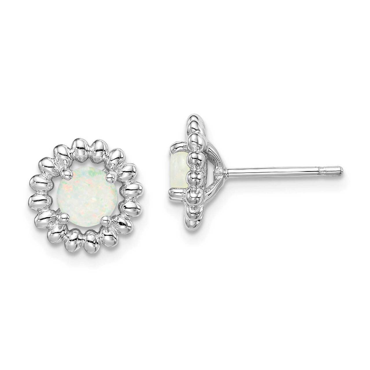 Milky Opal Earrings Sterling Silver Rhodium Plated QE14495OCT, MPN: QE14495OCT, 883957744421