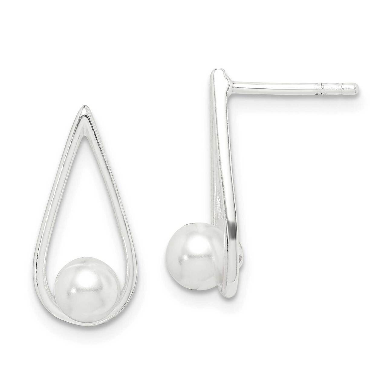 Glass Pearl Earrings Sterling Silver QE14572, MPN: QE14572, 886774093796
