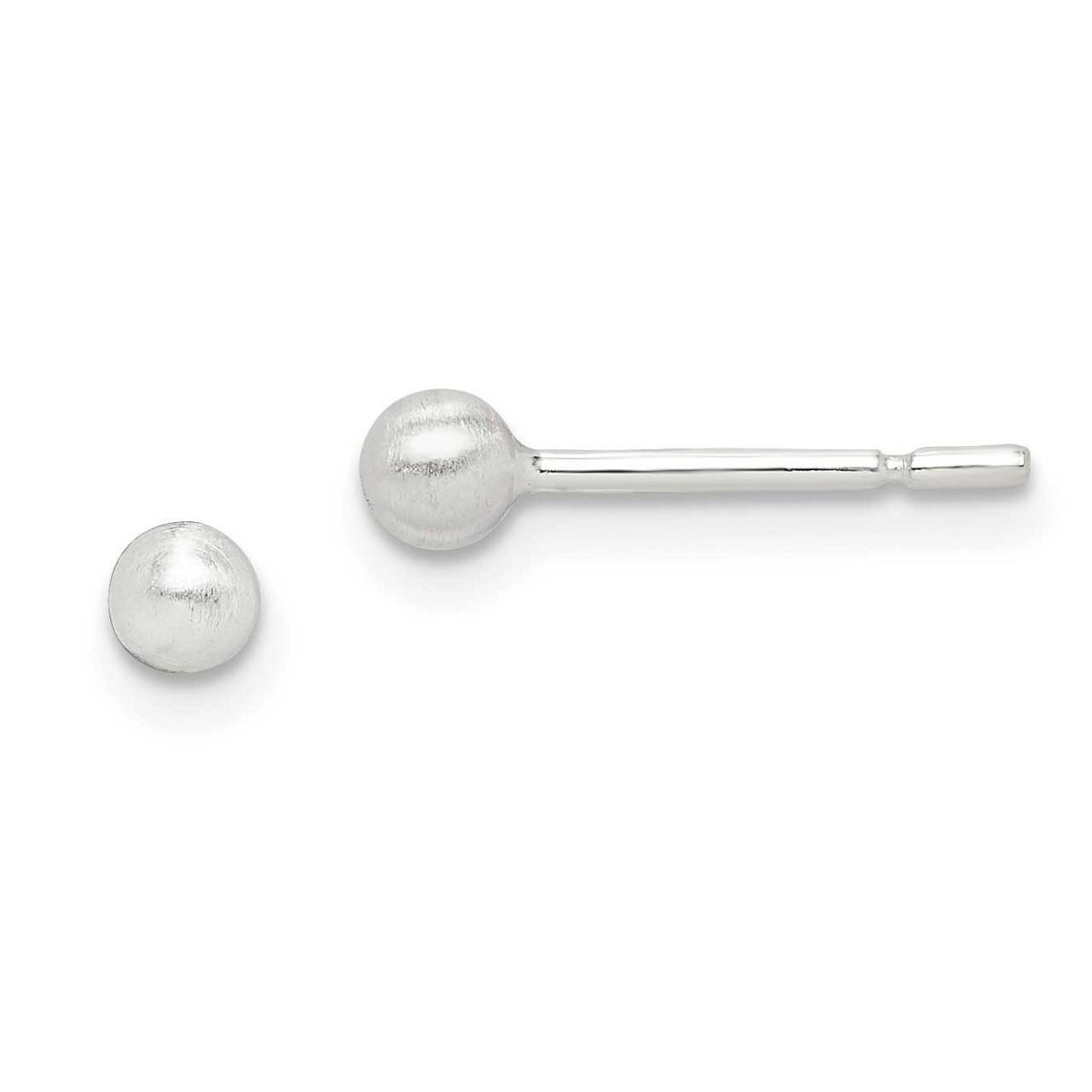 Brushed 3mm Ball Post Earrings Sterling Silver QE14577, MPN: QE14577, 883957237718