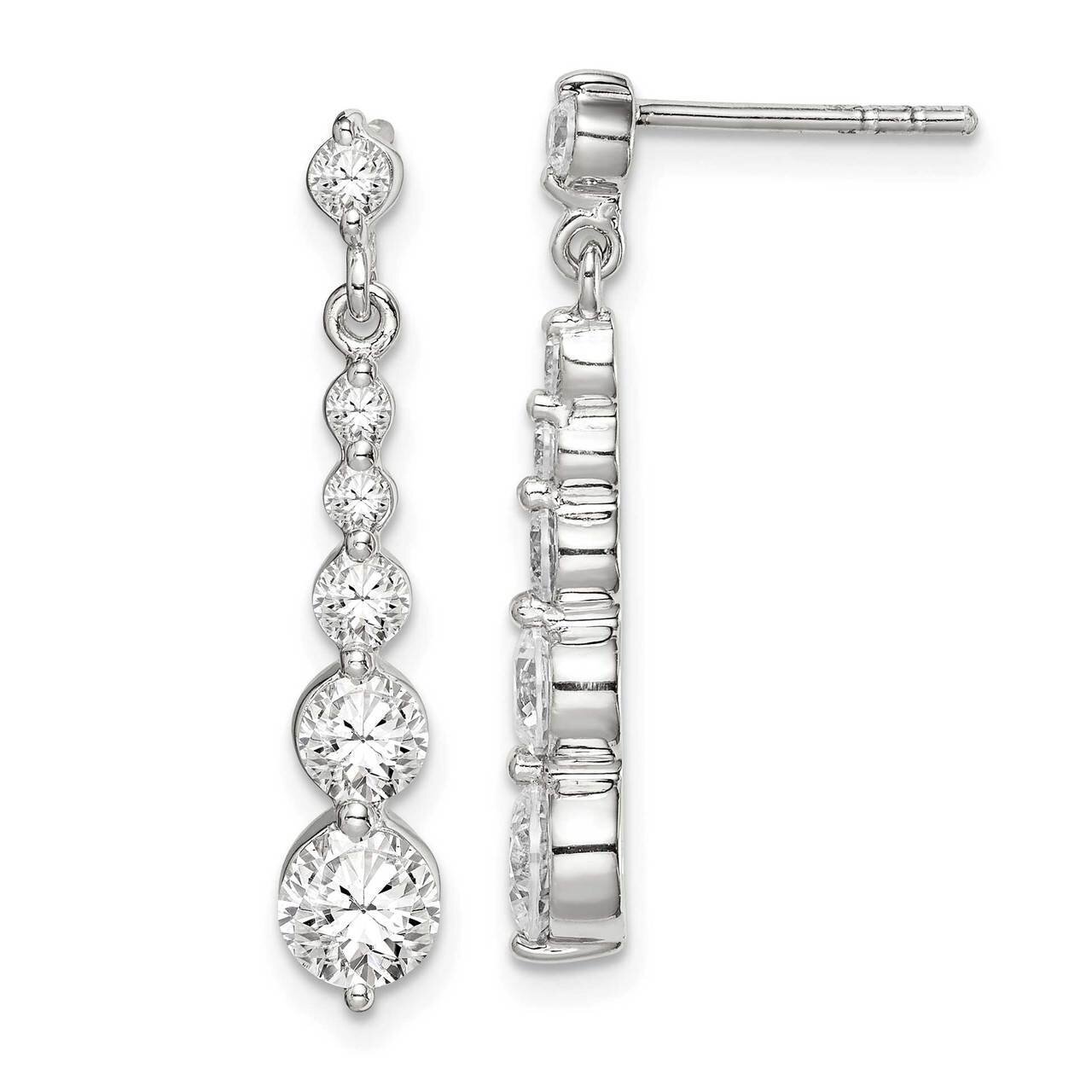Journey Post Dangle Earrings Sterling Silver CZ Diamond QE14617, MPN: QE14617, 883957965185