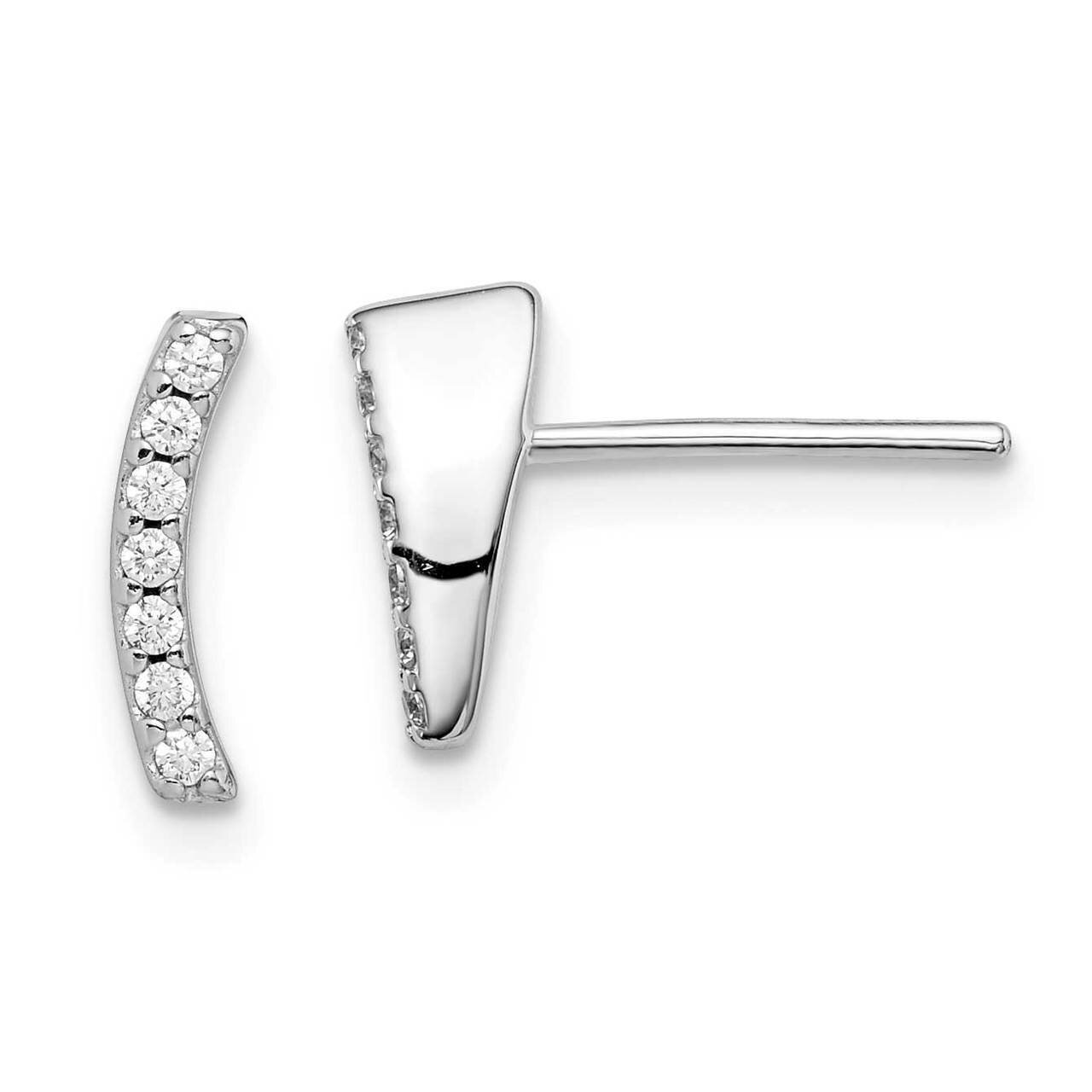 Earrings Sterling Silver Rhodium Plated CZ Diamond QE14658