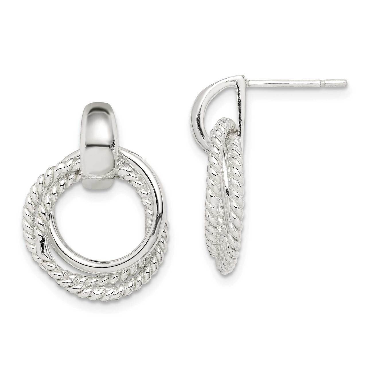 Twisted Post Dangle Earrings Sterling Silver QE14688