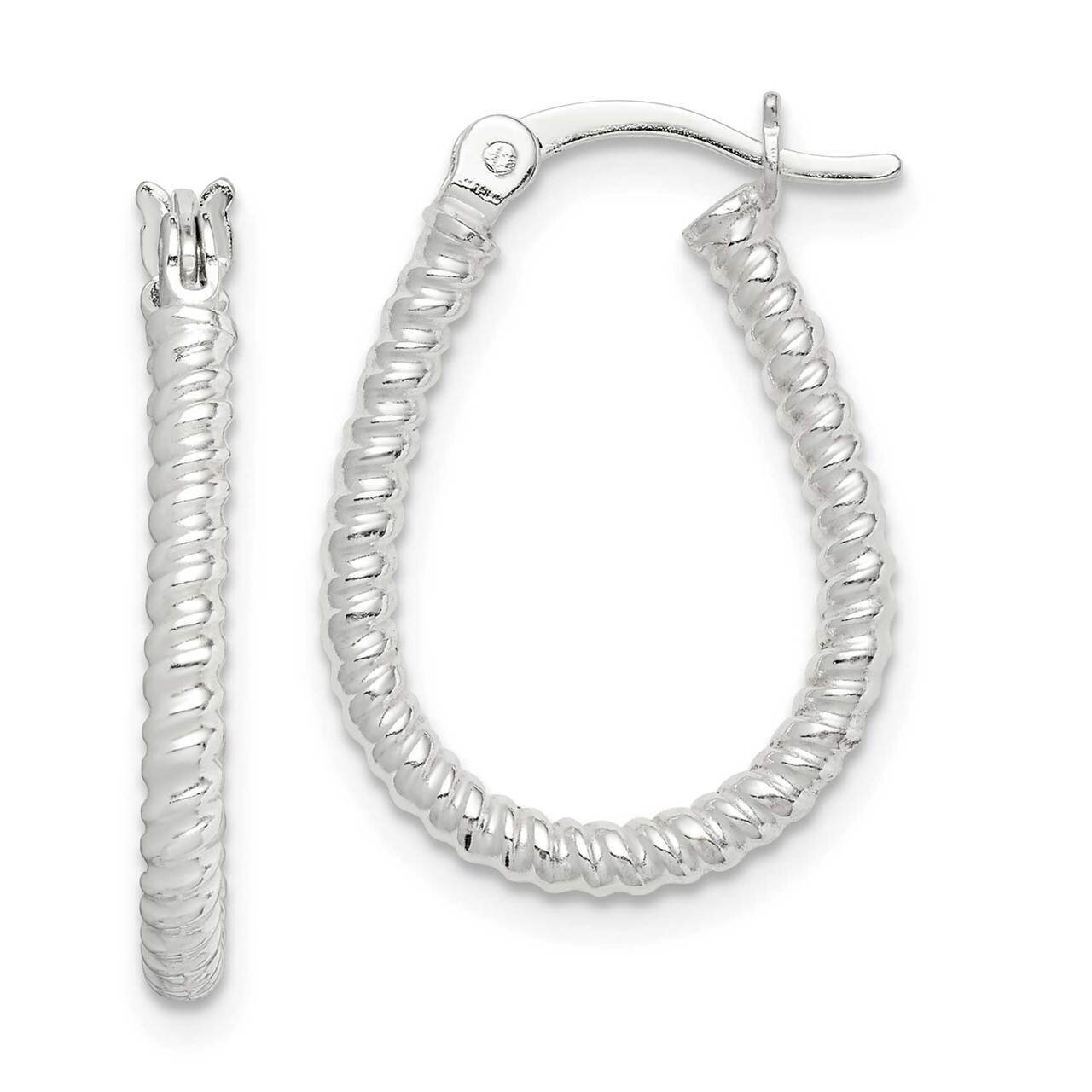 Twisted Polished Hoop Earrings Sterling Silver QE14738, MPN: QE14738, 886774049106