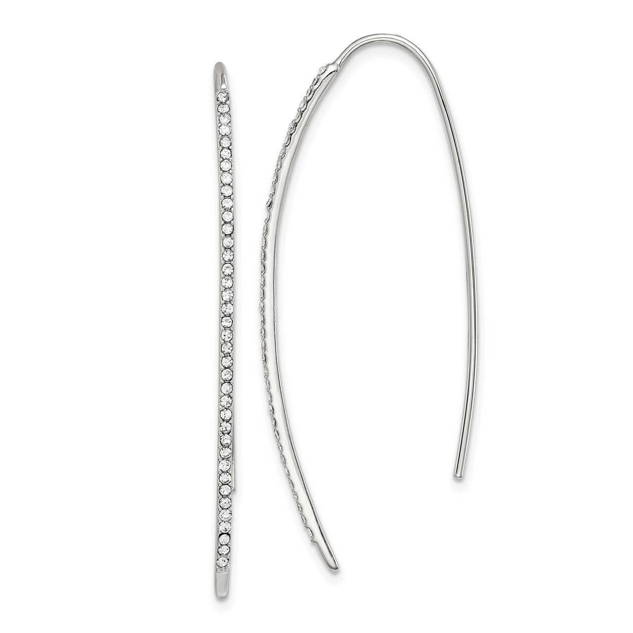 Crystal Threader Dangle Earrings Sterling Silver QE14772