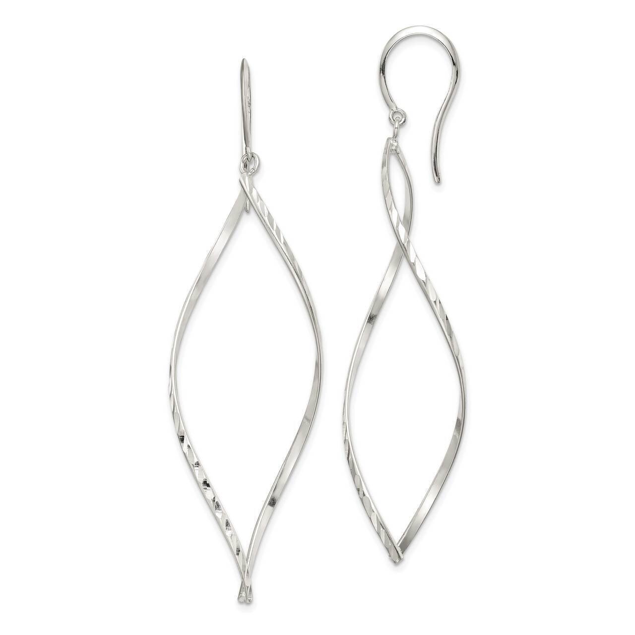 Fancy Diamond-cut Dangle Earrings Sterling Silver QE14808, MPN: QE14808, 886774089799