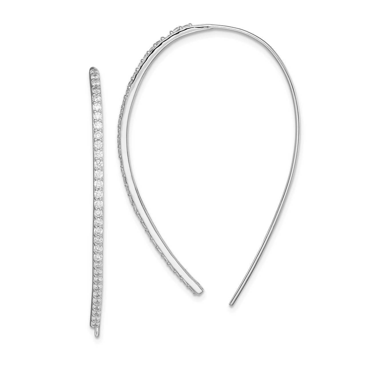 Dangle Earrings Sterling Silver Rhodium-plated CZ Diamond QE14822, MPN: QE14822, 883957983301