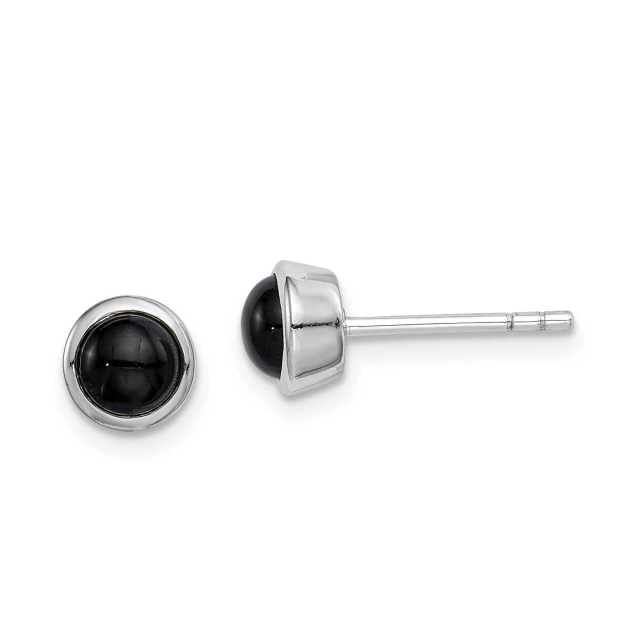 Onyx Post Earrings Sterling Silver Rhodium-plated QE14825, MPN: QE14825, 886774096575