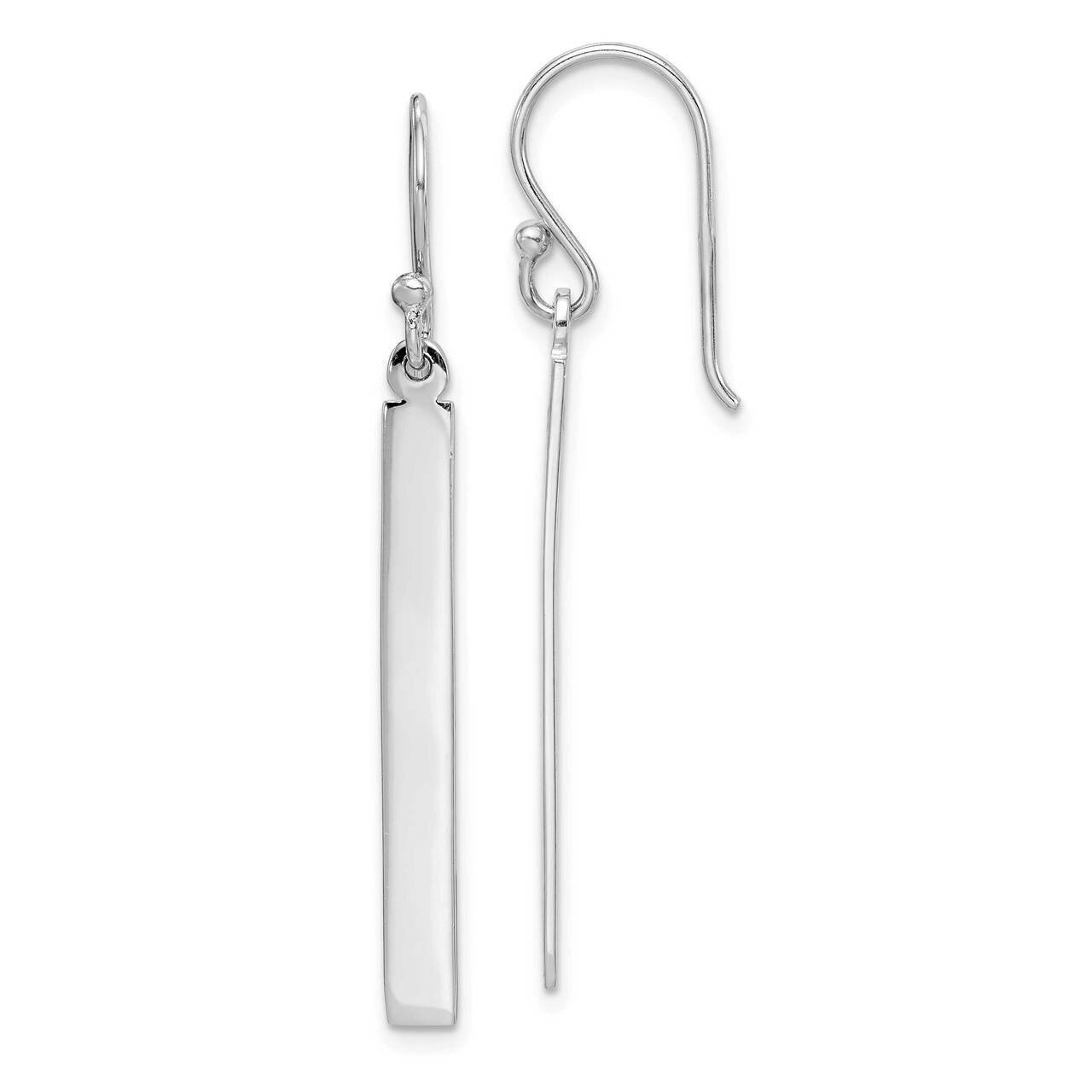 Bar Dangle Earrings Sterling Silver Rhodium Plated QE14840, MPN: QE14840, 886774110608