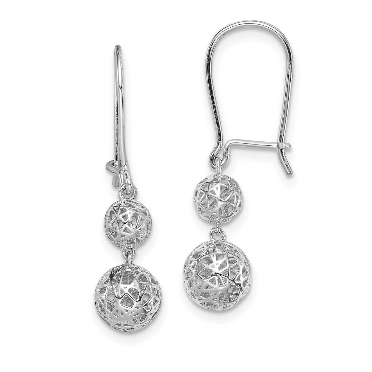 Filigree Ball Dangle Earrings Sterling Silver Rhodium-plated QE14881, MPN: QE14881, 883957963051