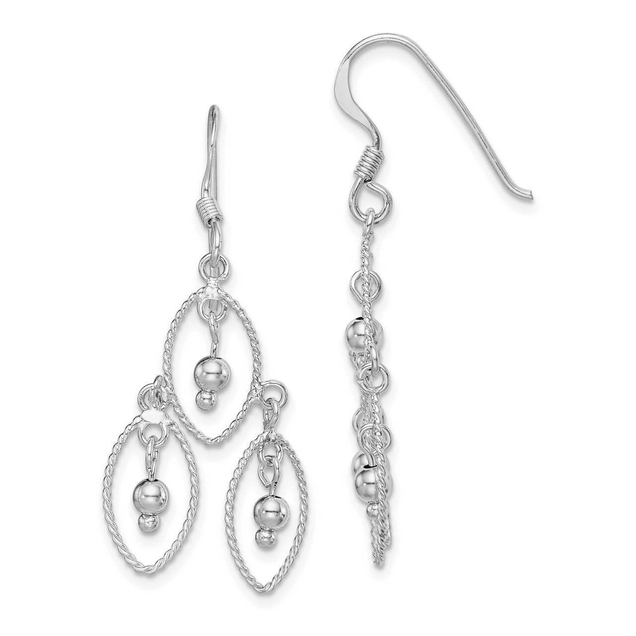 Beaded Dangle Earrings Sterling Silver Rhodium-plated QE14904, MPN: QE14904, 886774071855