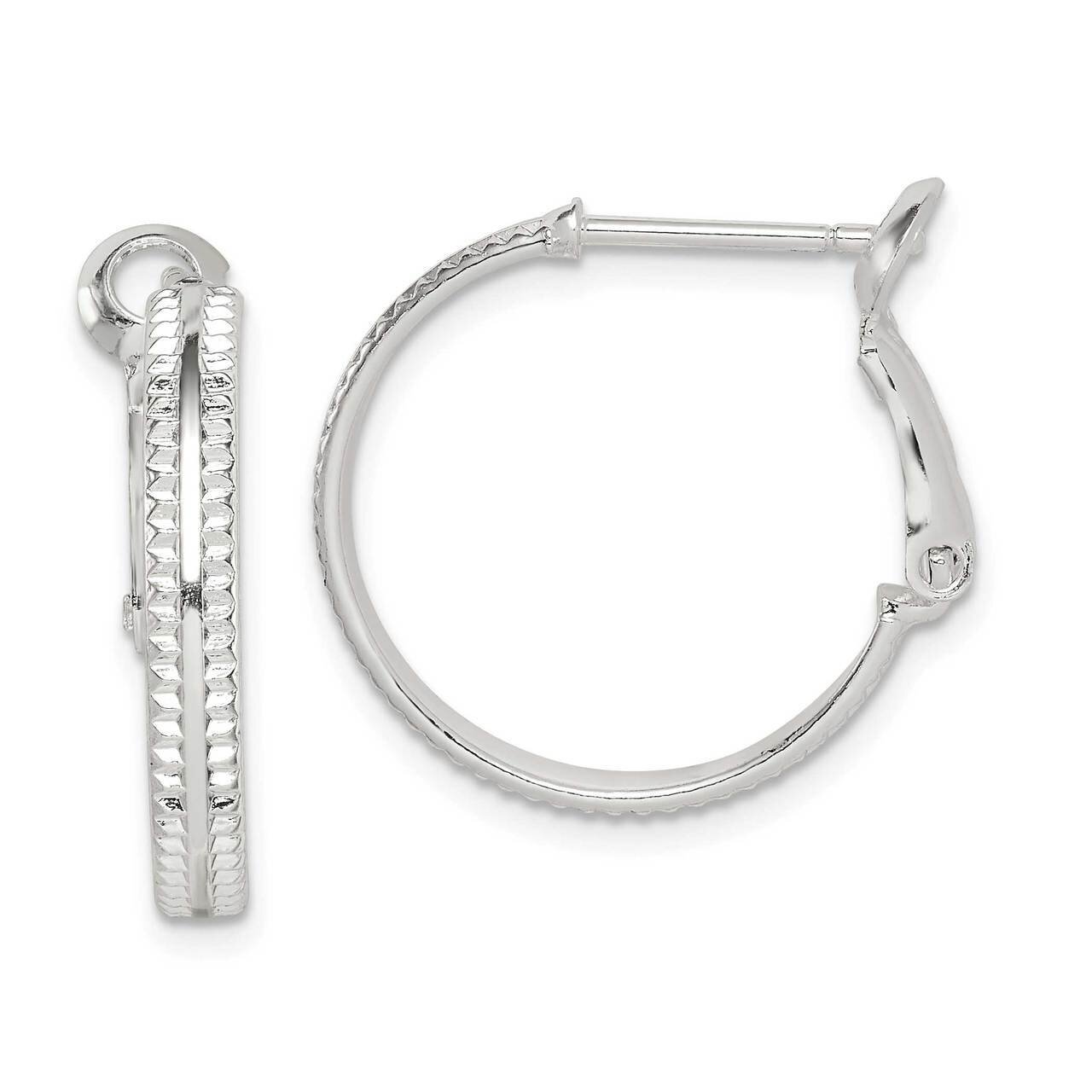 Milgrain 20x3 Omega Back Hoop Earrings Sterling Silver QE14924, MPN: QE14924, 883957937793
