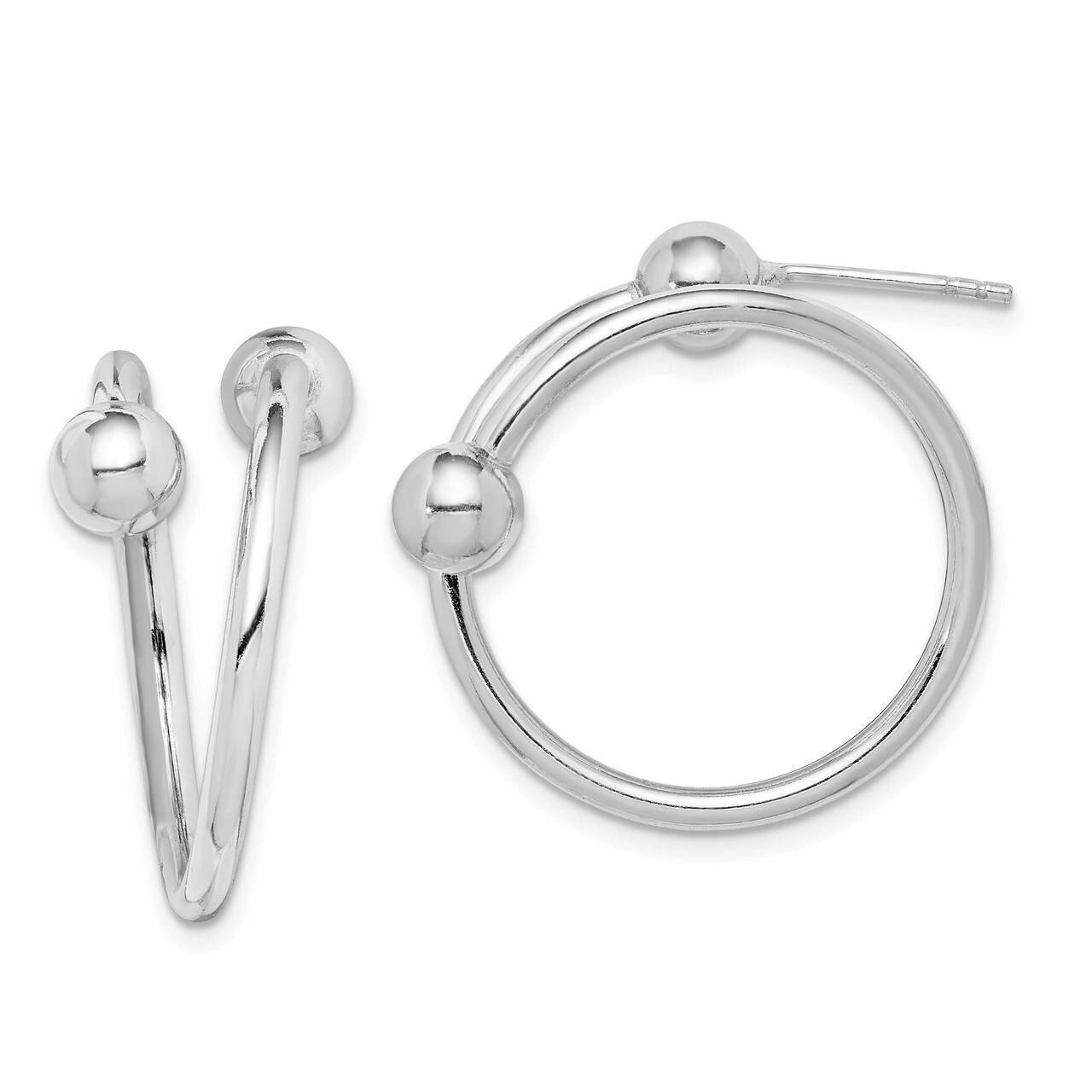 Coil Hoop Post Earrings Sterling Silver Rhodium-plated QE14941