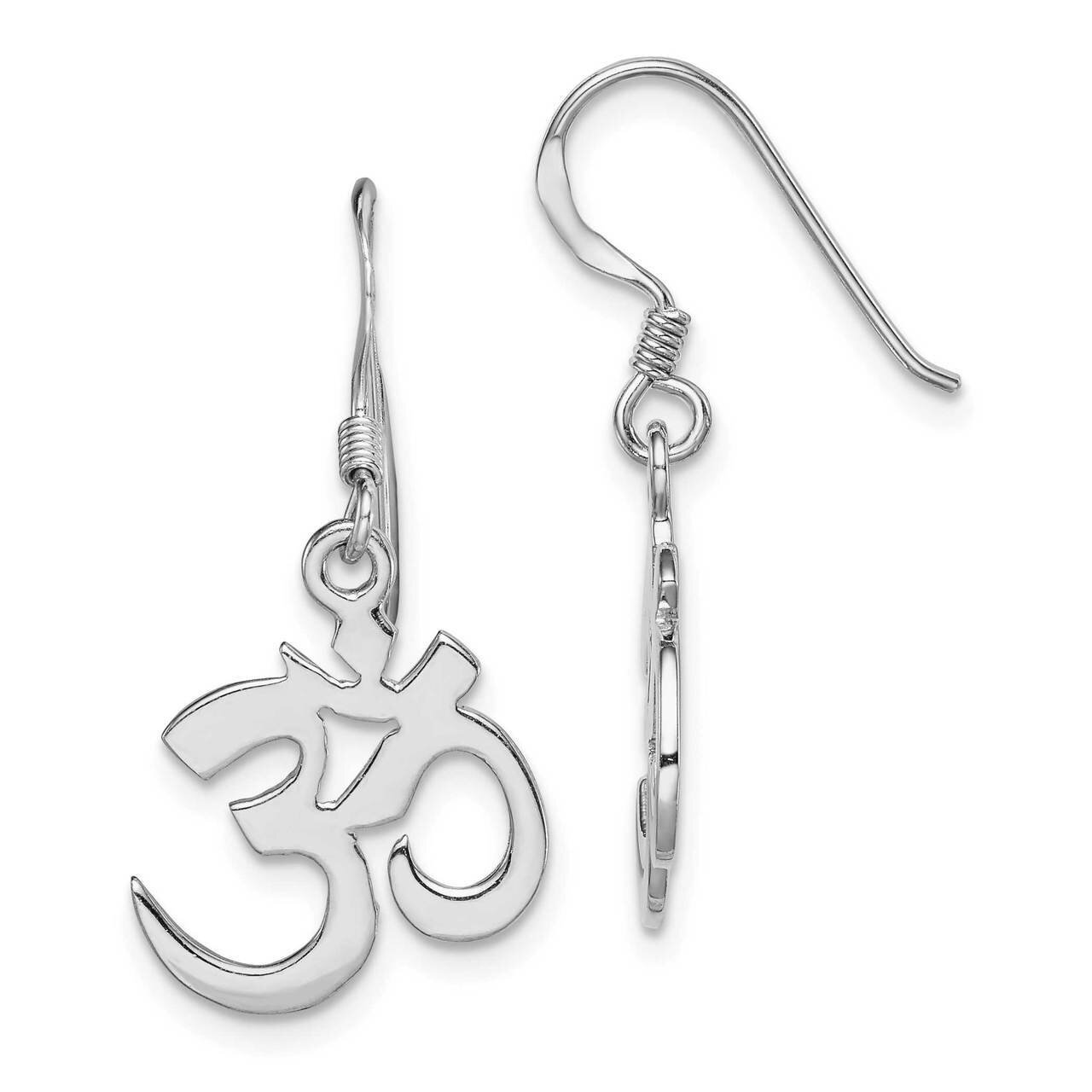 OM Symbol Dangle Earring Sterling Silver Rhodium-plated QE15000, MPN: QE15000, 883957920214