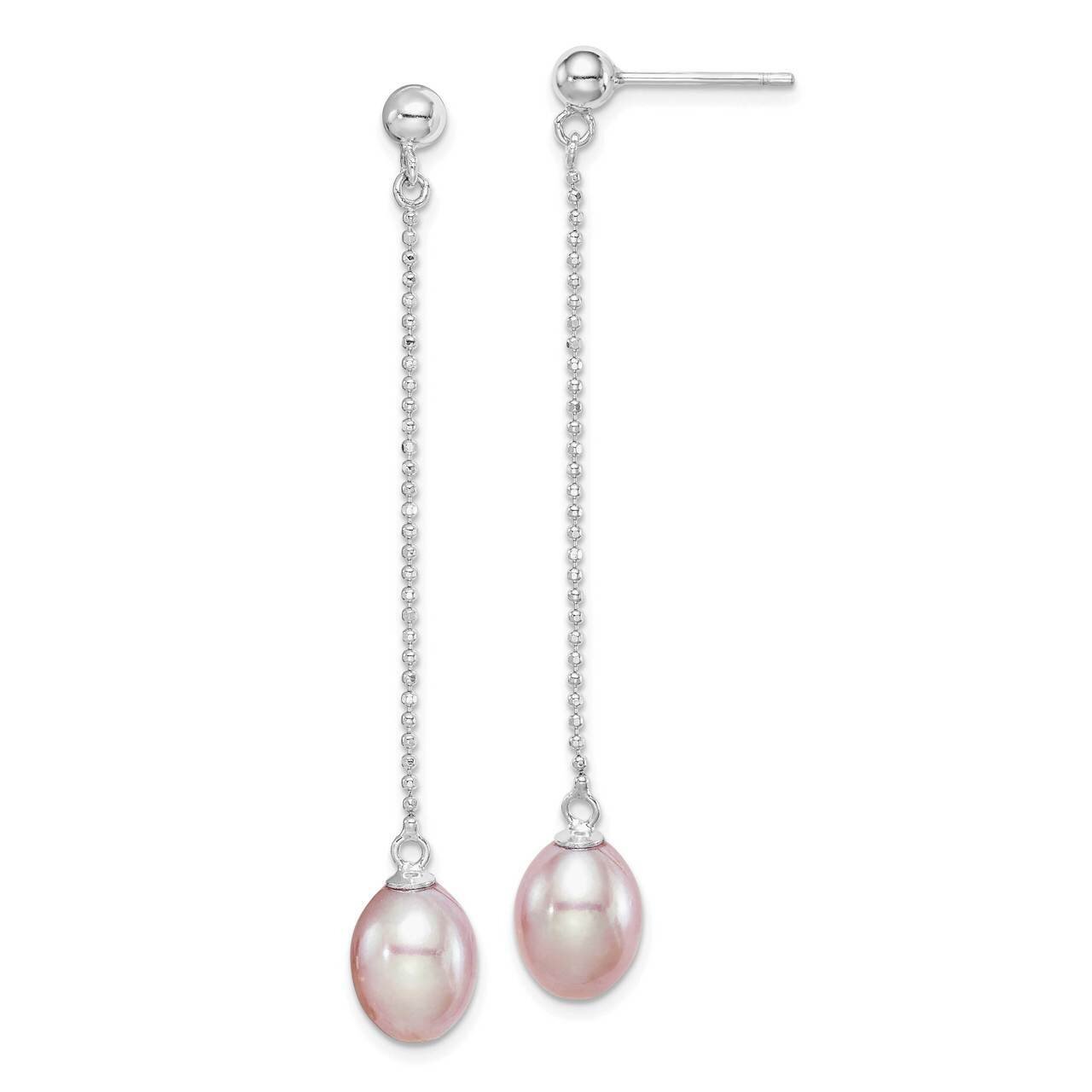 7-8mm Freshwater Cultured Purple Pearls Post Dangle Earrings Sterling Silver QE15071, MPN: QE15071,…
