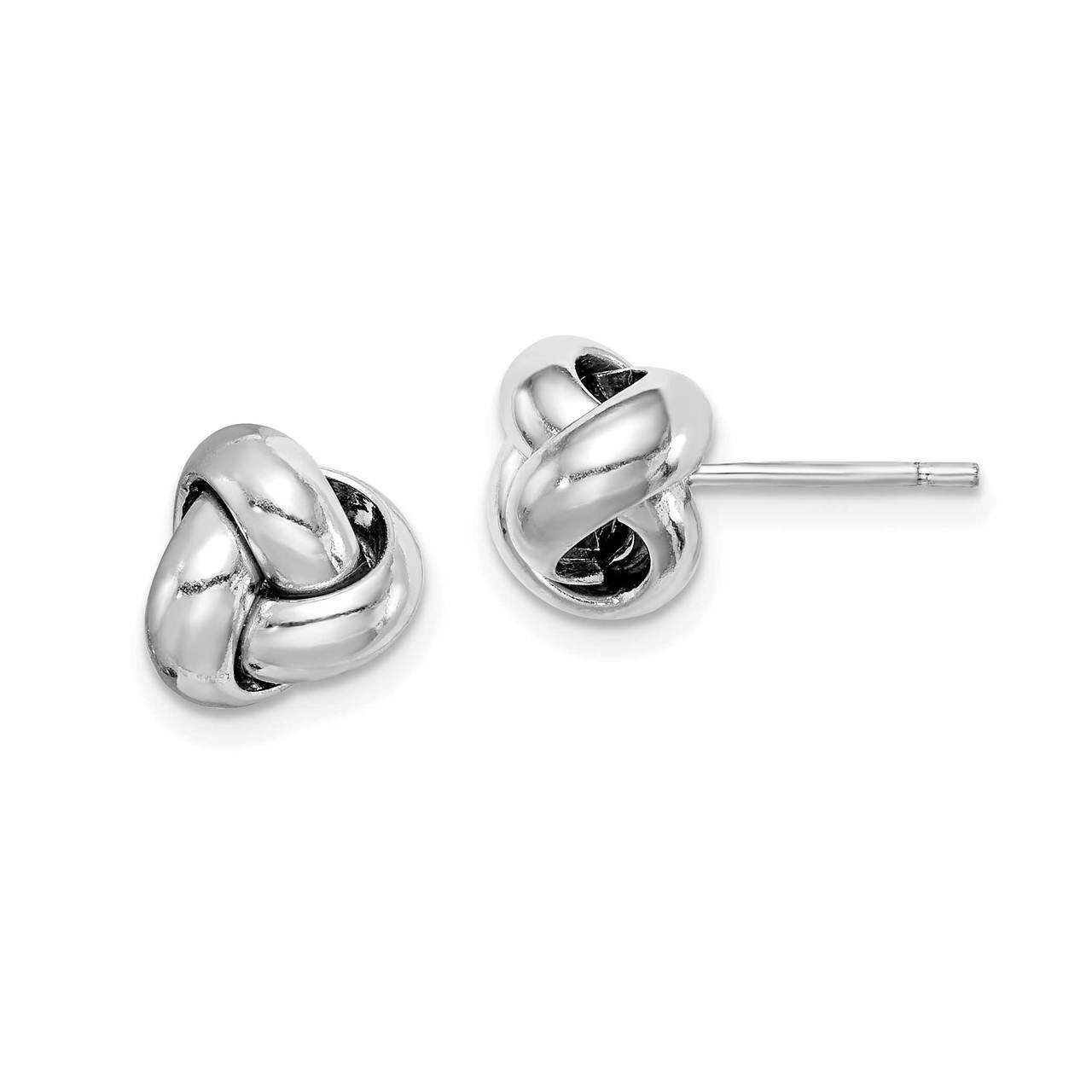 Polished Love Knot Post Earrings Sterling Silver Rhodium-plated QE15174