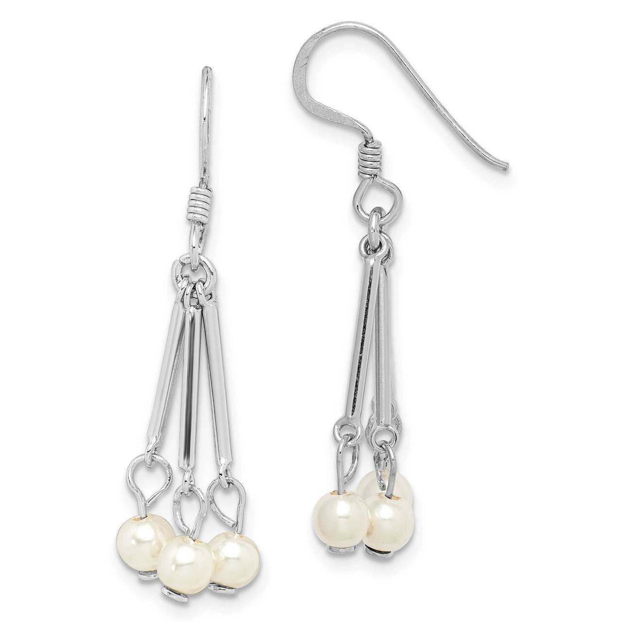 Freshwater Cultured Pearl Dangle Earrings Sterling Silver Rhodium-plated QE15390, MPN: QE15390, 886…