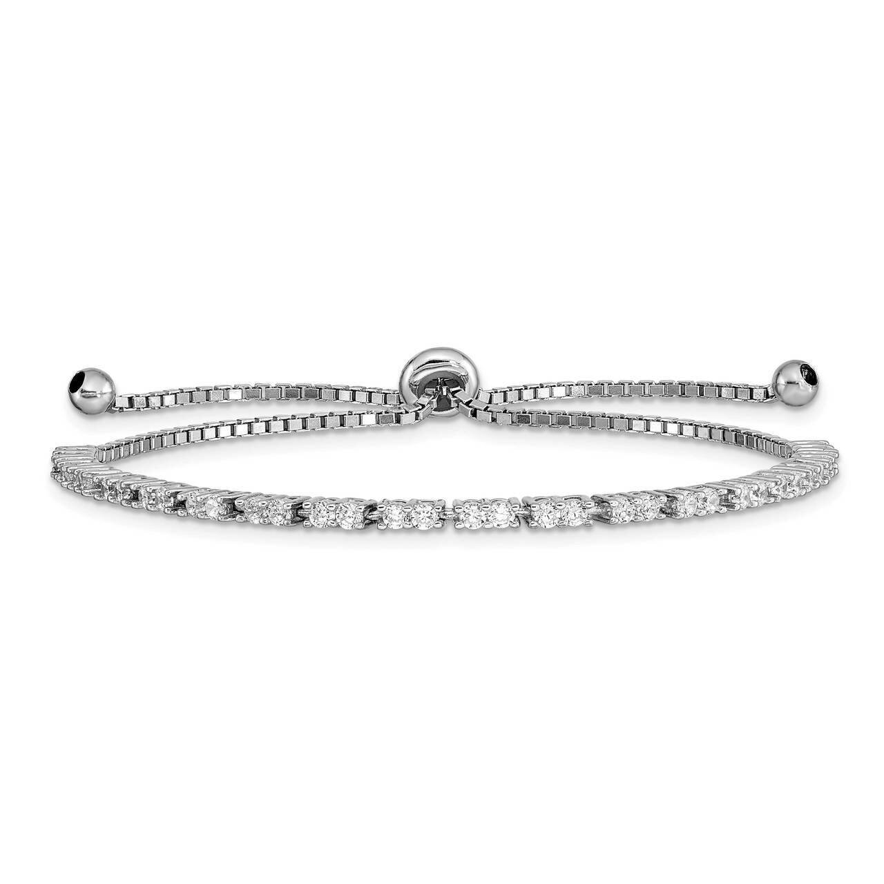 April Birthstone CZ Diamond Adj Bracelet Sterling Silver Rhodium-plated QG4757APR, MPN: QG4757APR, …