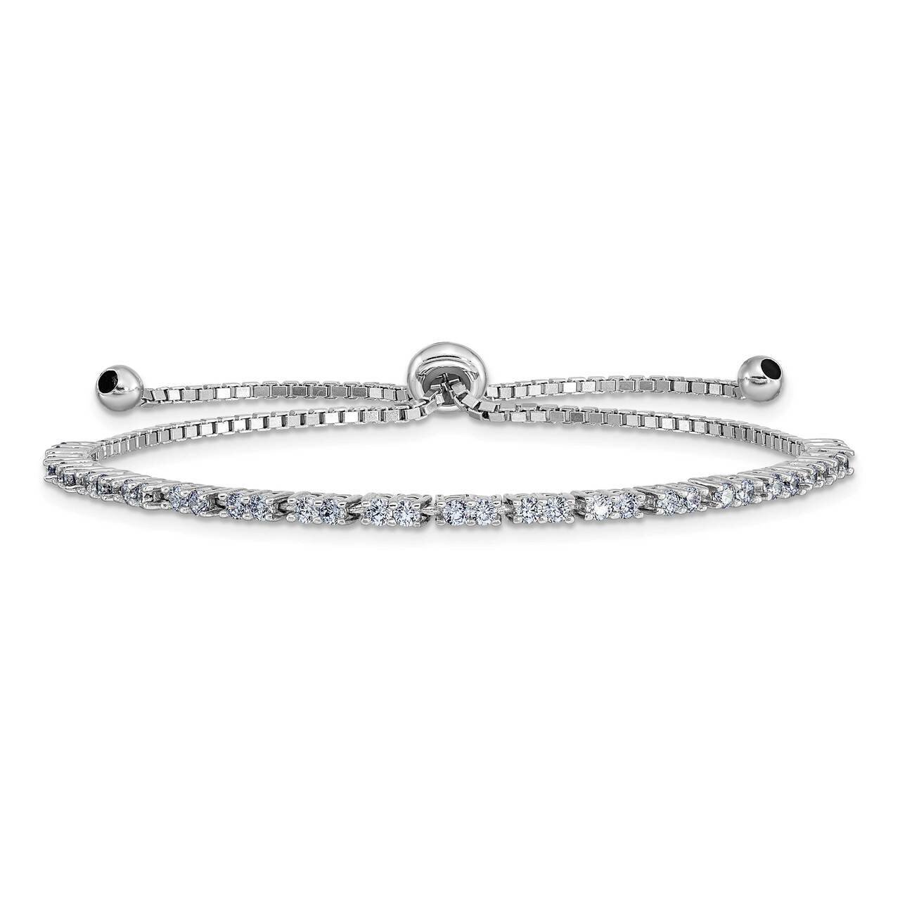 June Birthstone Lavender CZ Diamond Adj Bracelet Sterling Silver Rhodium-plated QG4757JUN, MPN: QG4…