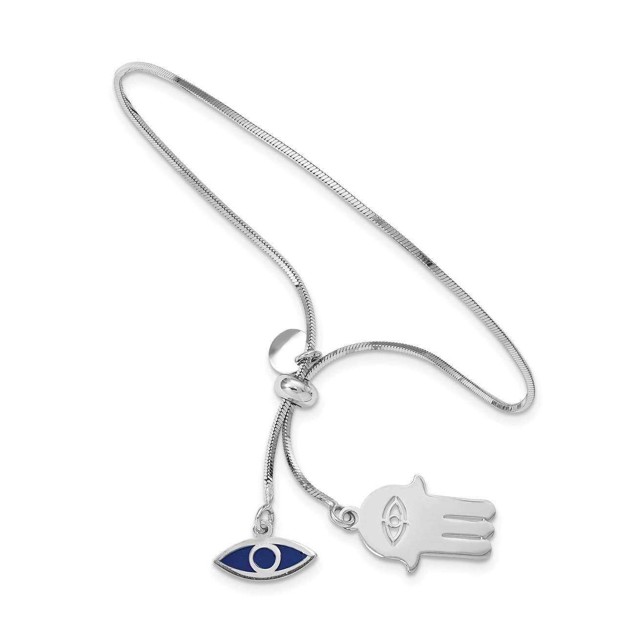 Enameled Eye &amp; Hamsa Adjustable Bracelet Sterling Silver Rhodium-plated QG4760, MPN: QG4760, 886774…