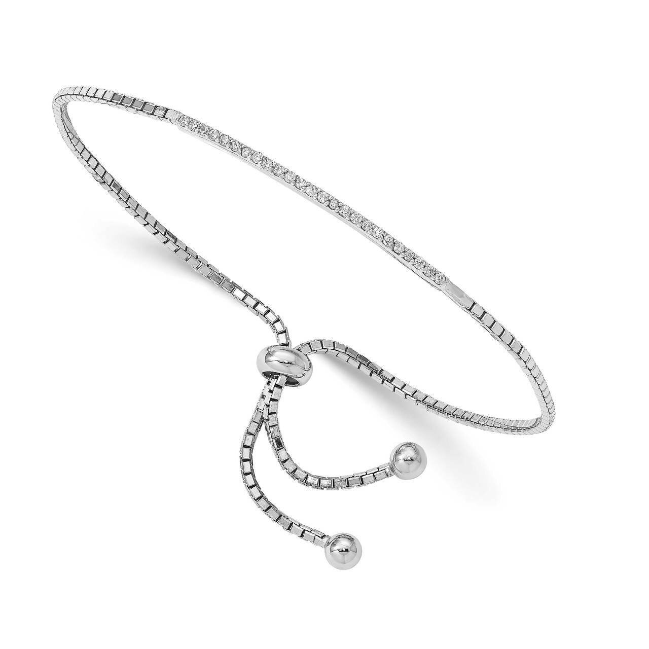 Bar Adjustable Bracelet Sterling Silver Rhodium-plated CZ Diamond QG4767, MPN: QG4767, 886774118314