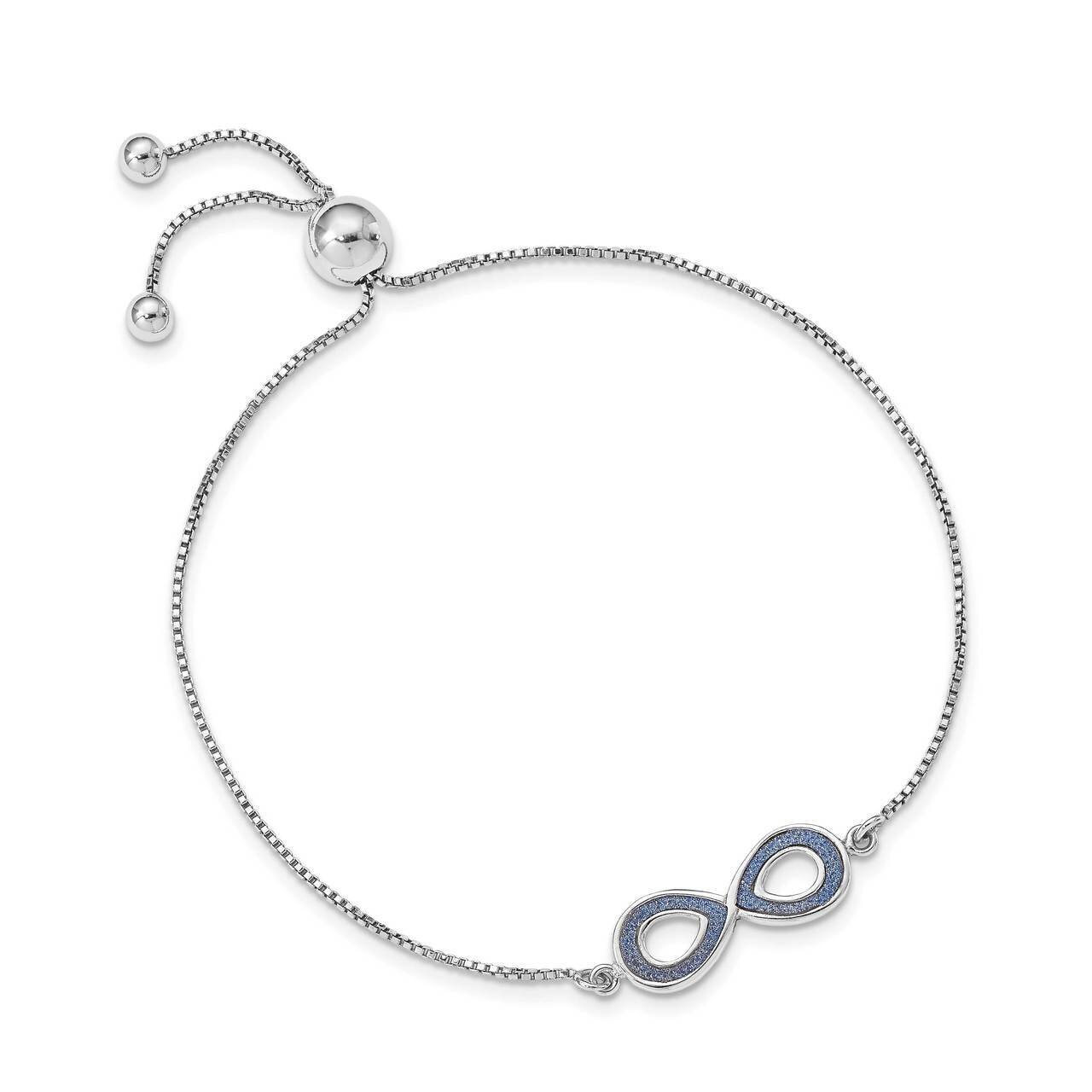 Glitter Infused Infinity Adjustable Bracelet Sterling Silver Rhodium-plated QG4769, MPN: QG4769, 88…