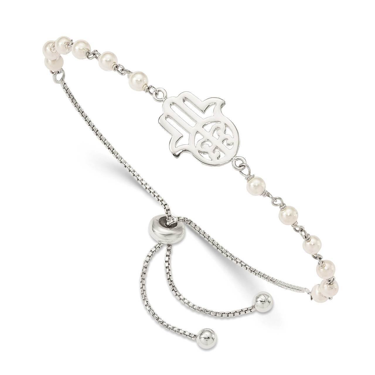 Hamsa with Freshwater Cultured Pearl Adjustable Bracelet Sterling Silver QG4790, MPN: QG4790, 88395…