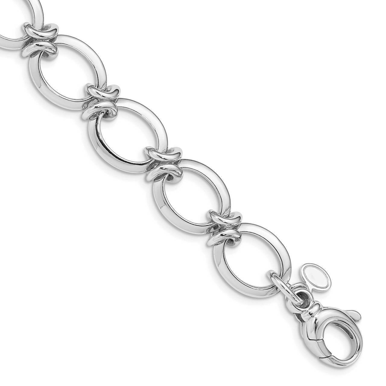 Polished Fancy Link Bracelet Sterling Silver Rhodium Plated QG4843-8, MPN: QG4843-8, 196904160572